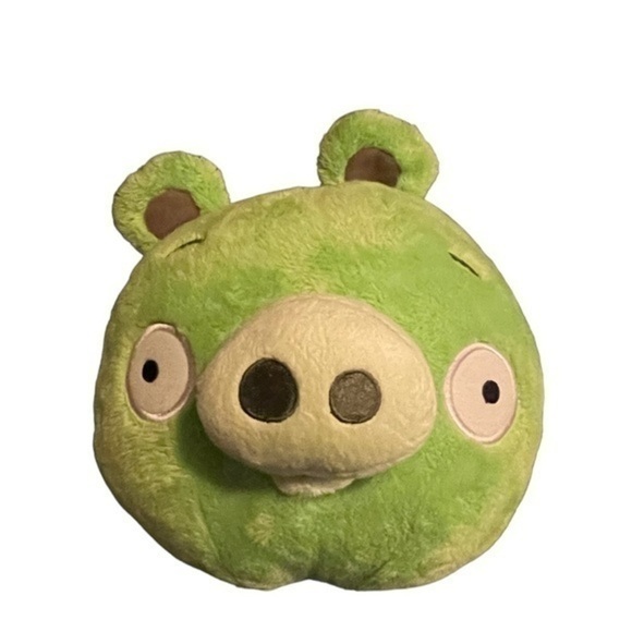 Angry Birds Plush Stuffed Animal Green Pig 7”. Black Bomb Bird 5”.  Lot of 2​​ - Picture 2 of 6